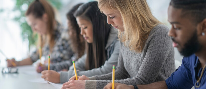 Students taking a test